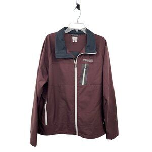Vintage Columbia Titanium Jacket Mens XL Used Plum Black Zip Front Omni-Shade